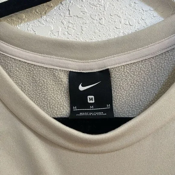 Nike Women's Tan Just Do It Pullover Sweatshirt With Kangaroo Pockets Medium - Picture 4 of 11